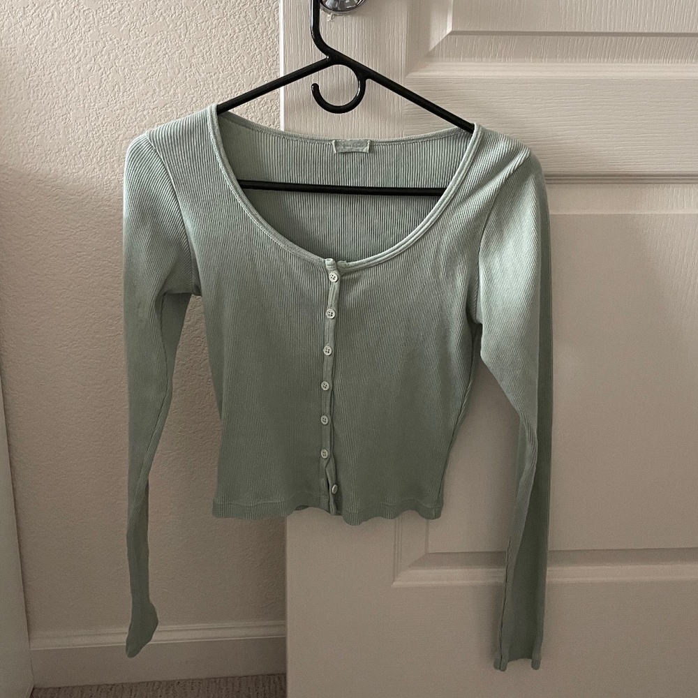 Brandy Melville: Sage Green Long Sleeve Top